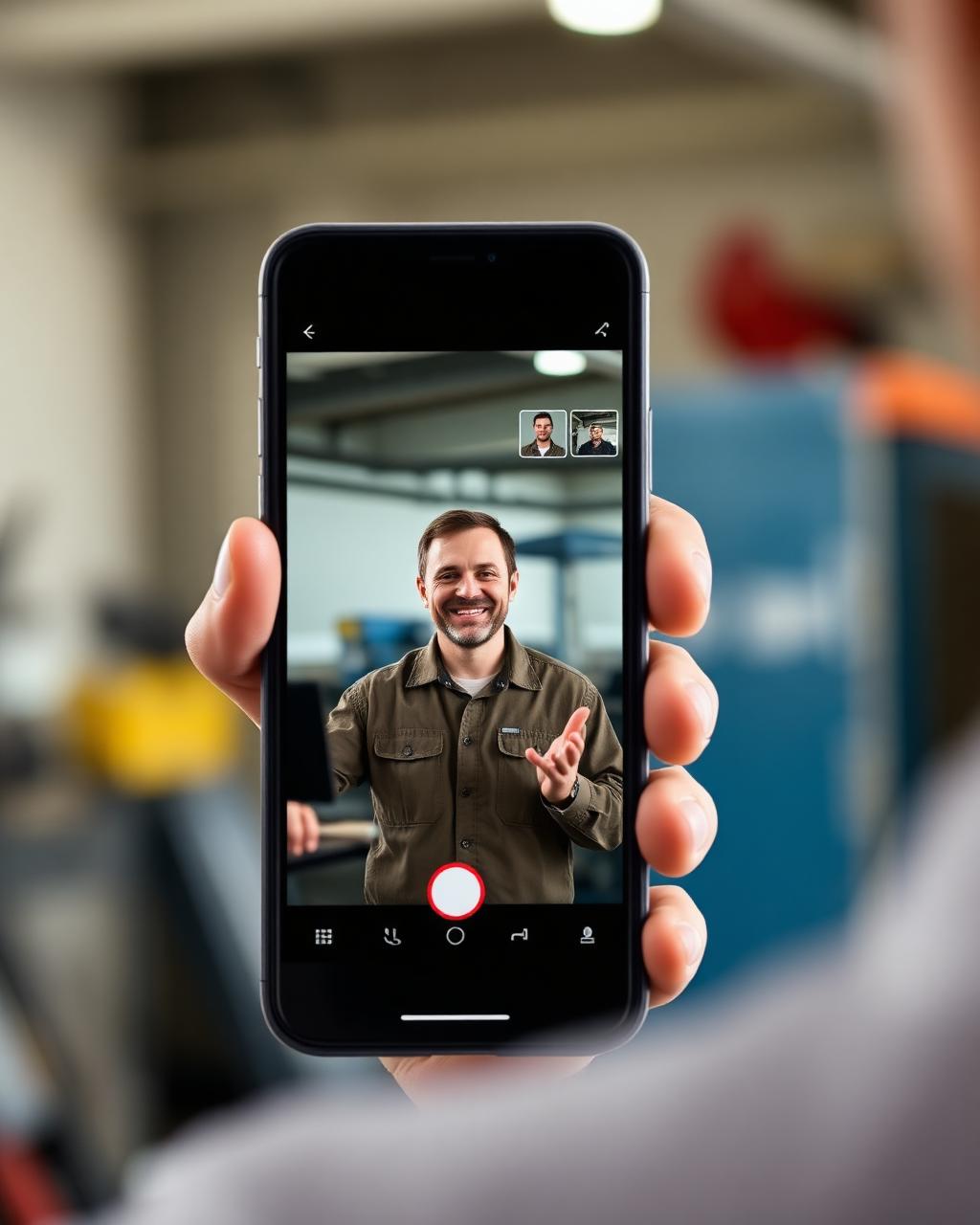 Customer on a live video call with a verified tradesperson
